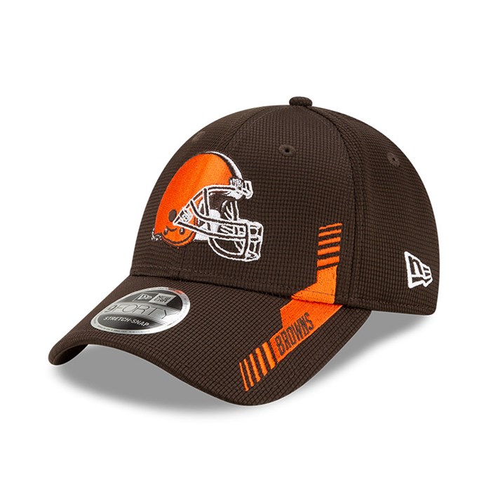Cleveland Browns NFL Sideline Home 9FORTY Stretch Snap Lippis Ruskea - New Era Lippikset Myynti FI-319456